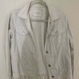 blank nyc white fringe jean jacket